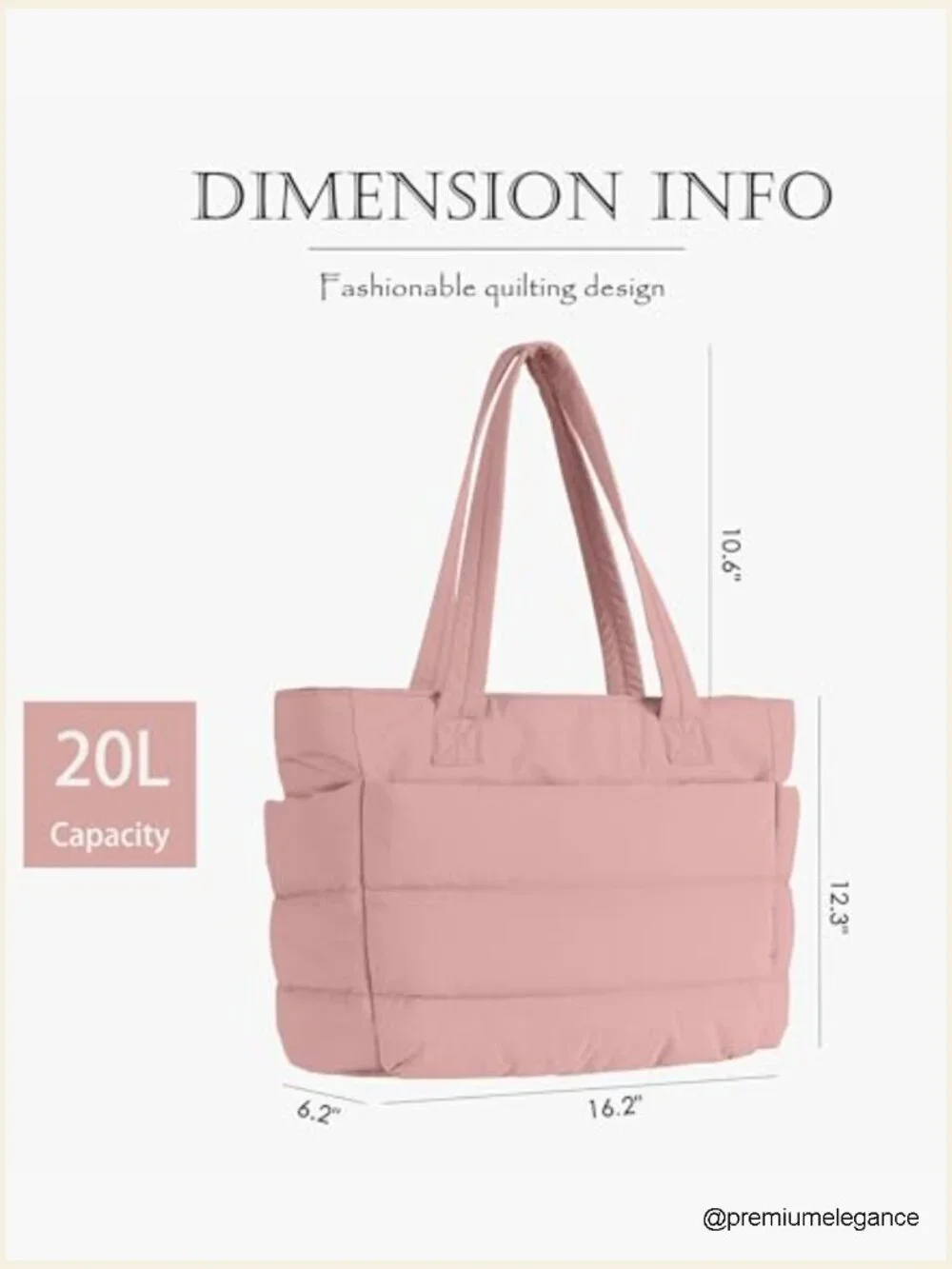 Quilted Puffer Tote Bag for Women, Lightweight Laptop Shoulder Handbag Work